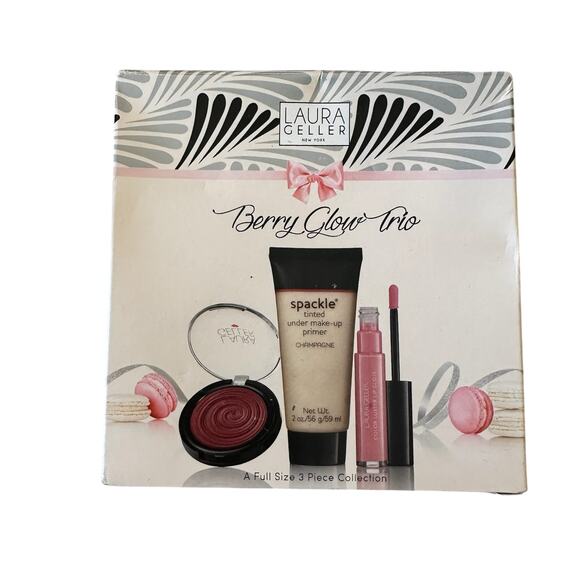 Laura Geller berry glow trio a full size 3 pc collection primer blush lipgloss - Picture 1 of 11